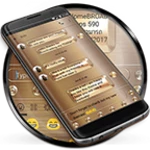 sms messages gold copper theme android application logo